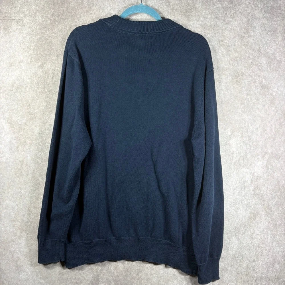 Cypress Links Sweater Mens Size Large Navy Blue Knit Golf Pullover Cotton Preppy